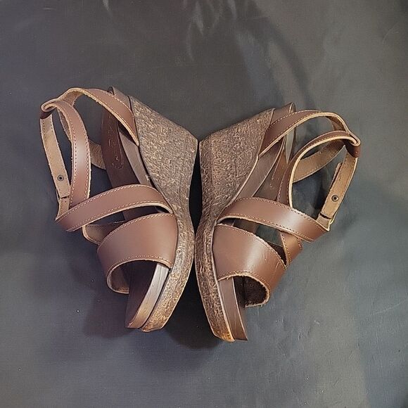 CLOUDWALKERS DOUBLE STRAP OPEN TOE WEDGE SANDAL - Picture 4 of 16